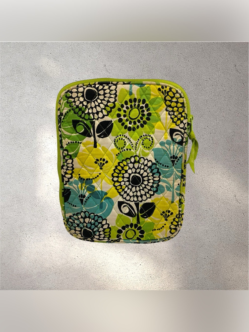 Vera Bradley Lime's Up Green Yellow White E-Book Tablet Case Holder 8" x 10"
